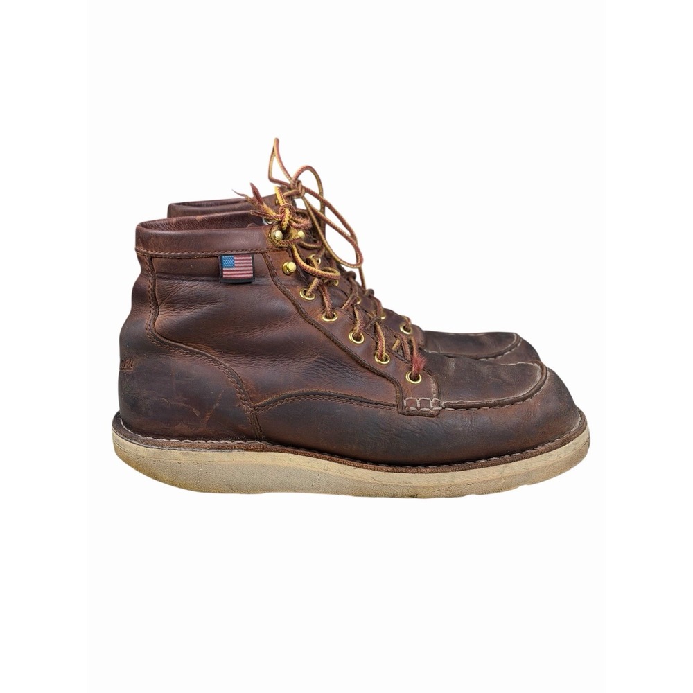 Danner Men's Bull Run Moc Toe 6" Work Boot 15573 - Brown Leather US 9 D
